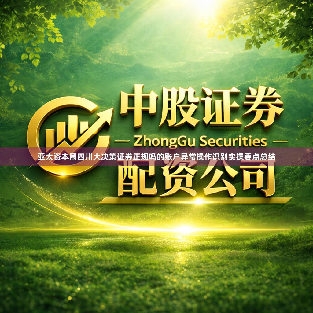 亚太资本圈四川大决策证券正规吗的账户异常操作识别实操要点总结